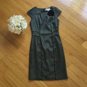 Avery Black/white herringbone sheath dress - 0P